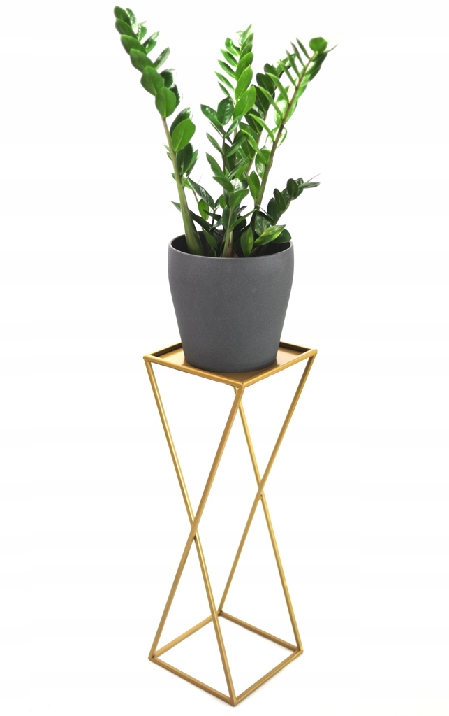 

Nowoczesny Kwietnik Metalowy Stojak 70cm złoty