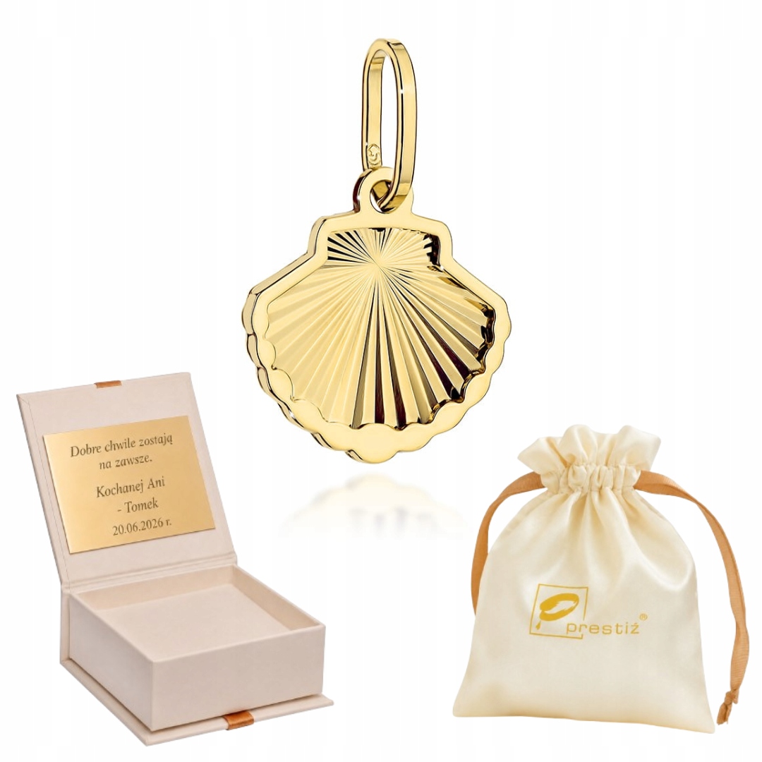 Přívěsek Zlatá Mušle Diamantová Zlato 585 0,48 g