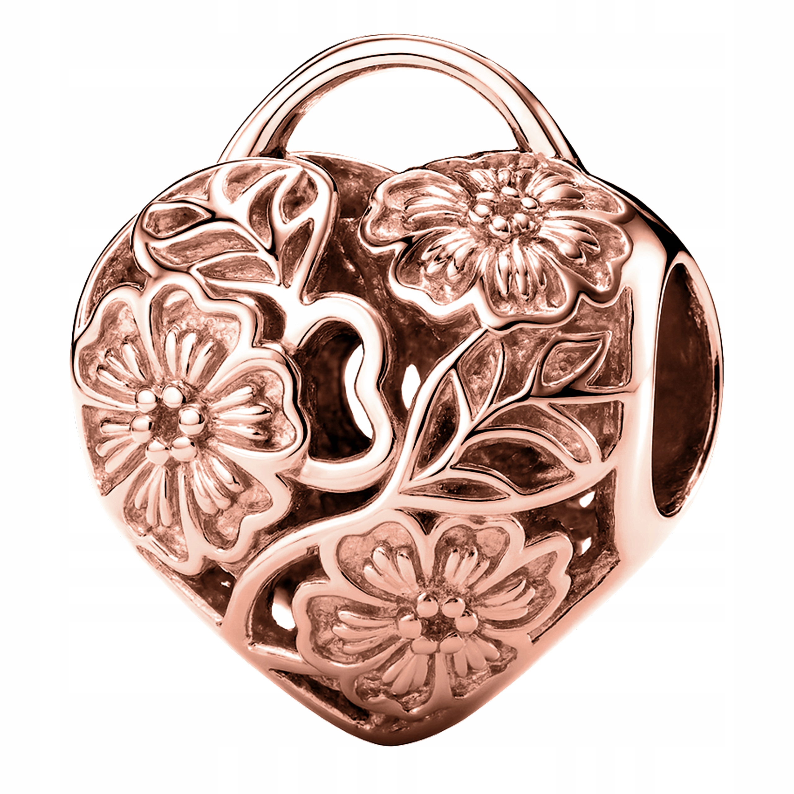 Přívěsek Srdce Květiny růžové zlato stříbro 925