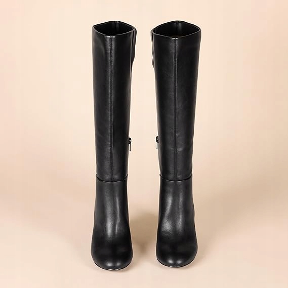 Amazon Essentials Černé Klasické Kozačky Na Podpatku Ke Kolenům 38 6KA