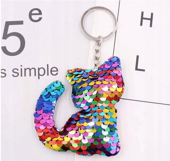 

Brelok breloczek Kot kotek cekiny kolorowy