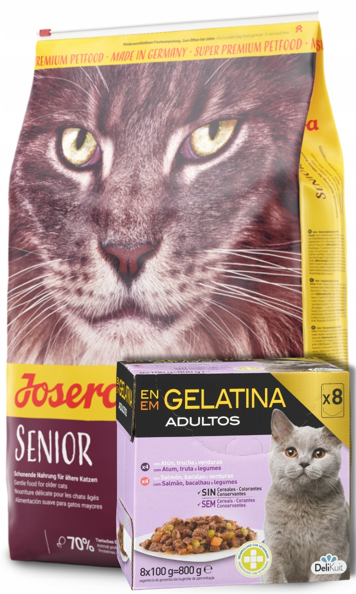 Levně Josera Senior 10 kg sada 8 sáčků po 100 g (4xTuňák, 4xlosos)