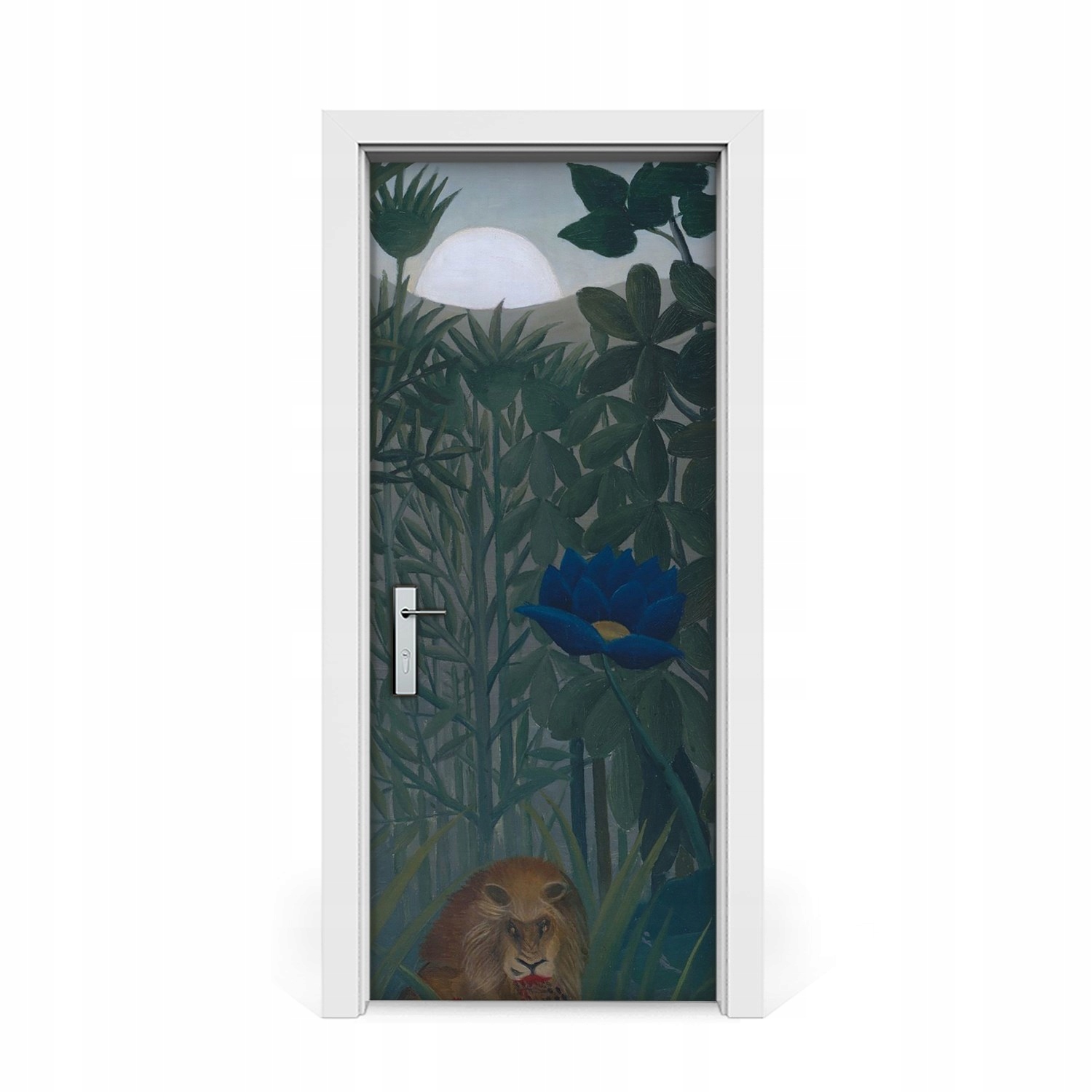 

Naklejka na drzwi okleina Lew zachód słońca 85x205