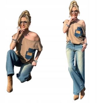 dámské džínové kalhoty zvony By O La La 34 Xs