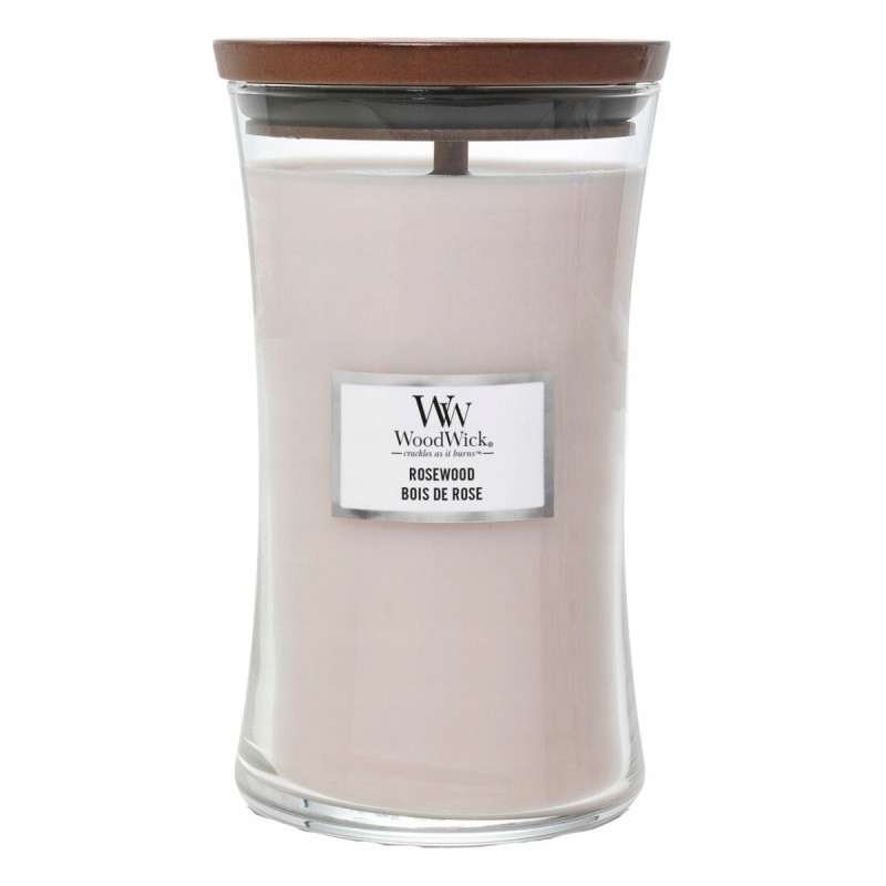 svíčka woodwick rosewood velká 120 h s dřevěným knotem, elegantní dárek