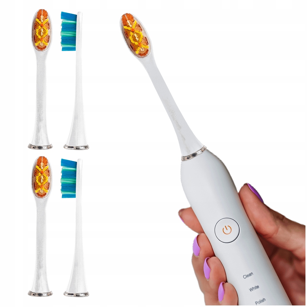 Końcówki Do Szczoteczki Sonicznej Smiley Pro White 4 Sztuki
