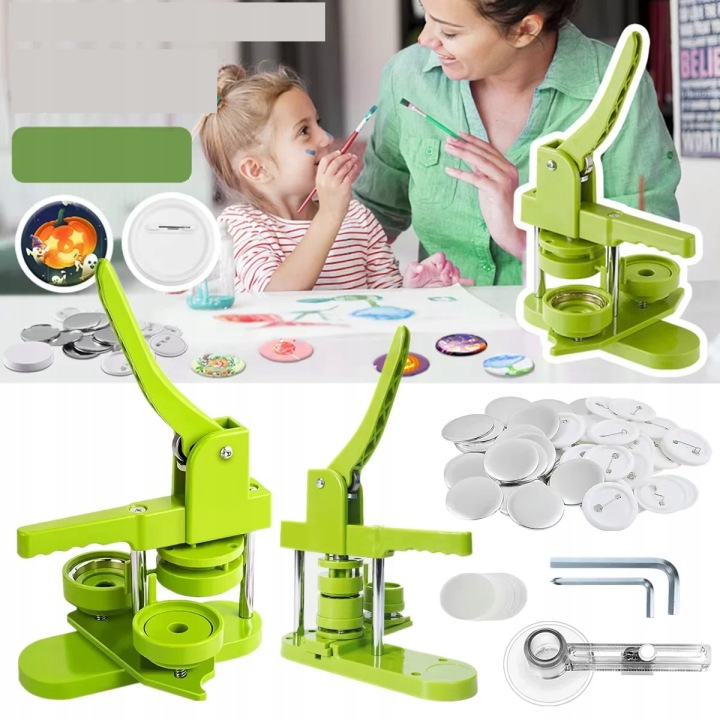 Zestaw XXL 405EL Maszyna Do Robienia Przypinek Basic Prasa +100 Pinów DC109