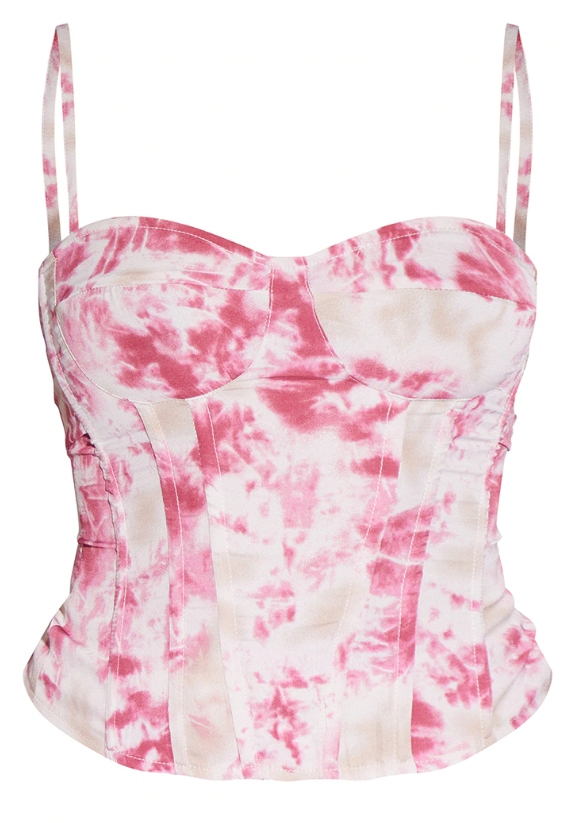 TOP DAMSKI PRETTYLITTLETHING BEŻ RÓŻ RAMIĄCZKA 44