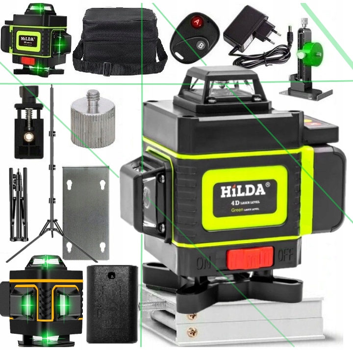 

16 Liniowa Poziomica Laserowa Hilda +statyw 2M