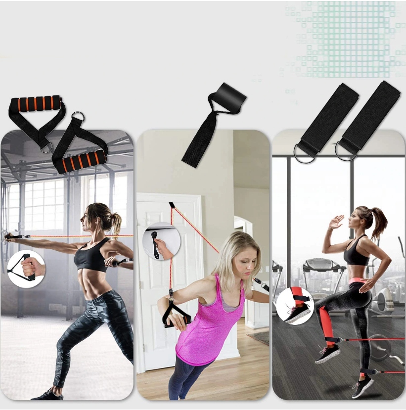 ZESTAW 5 GUM OPOROWYCH FITNESS WORKOUT EKSPANDER Długość 120 cm