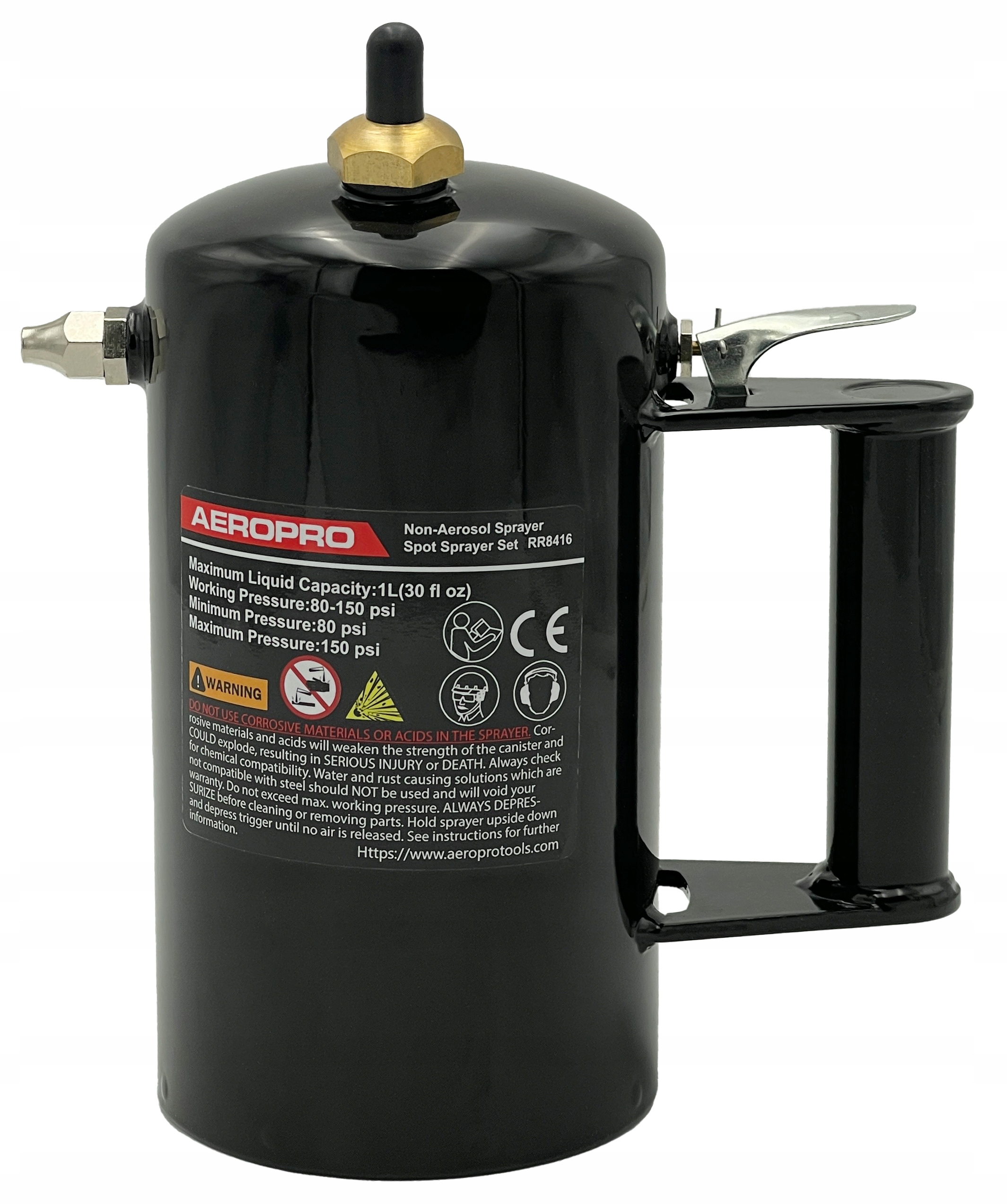 Pneumatický Rozprašovač 0,9 L 900 ml Kovová Nádoba Pro Technickou Chemii