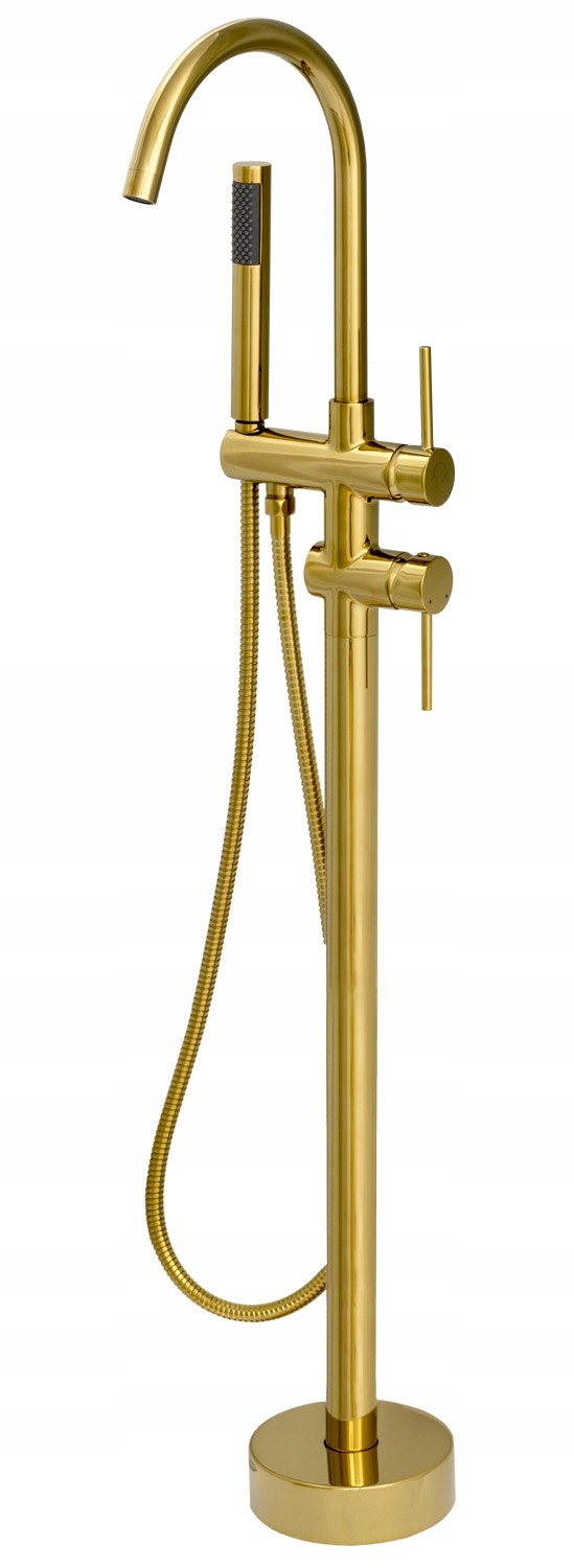 Zlatá Volně Stojící Podlahová Vanová Baterie Roy