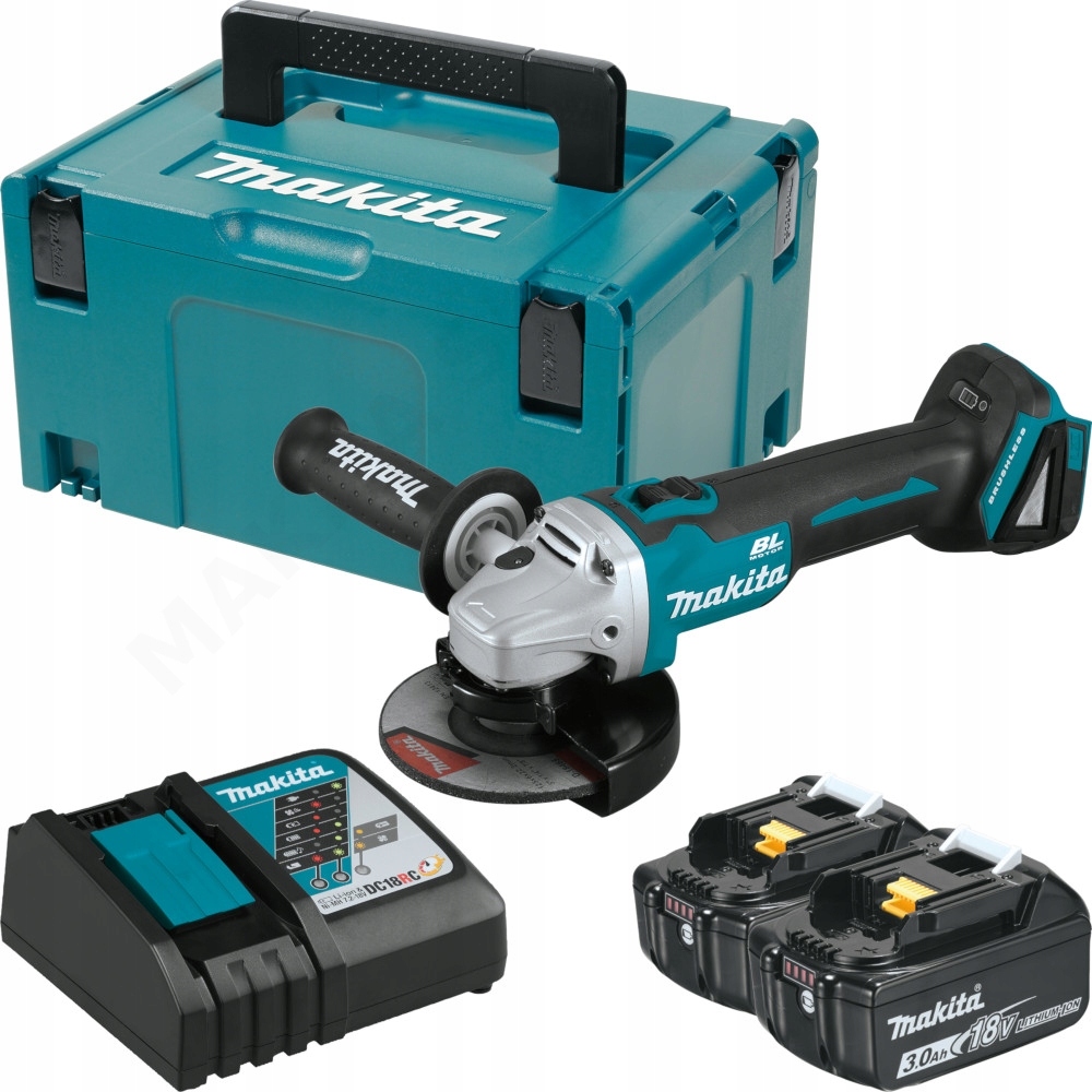Makita Aku Szlifierka Tarczowa 18V DGA504RFJ 2x3AH