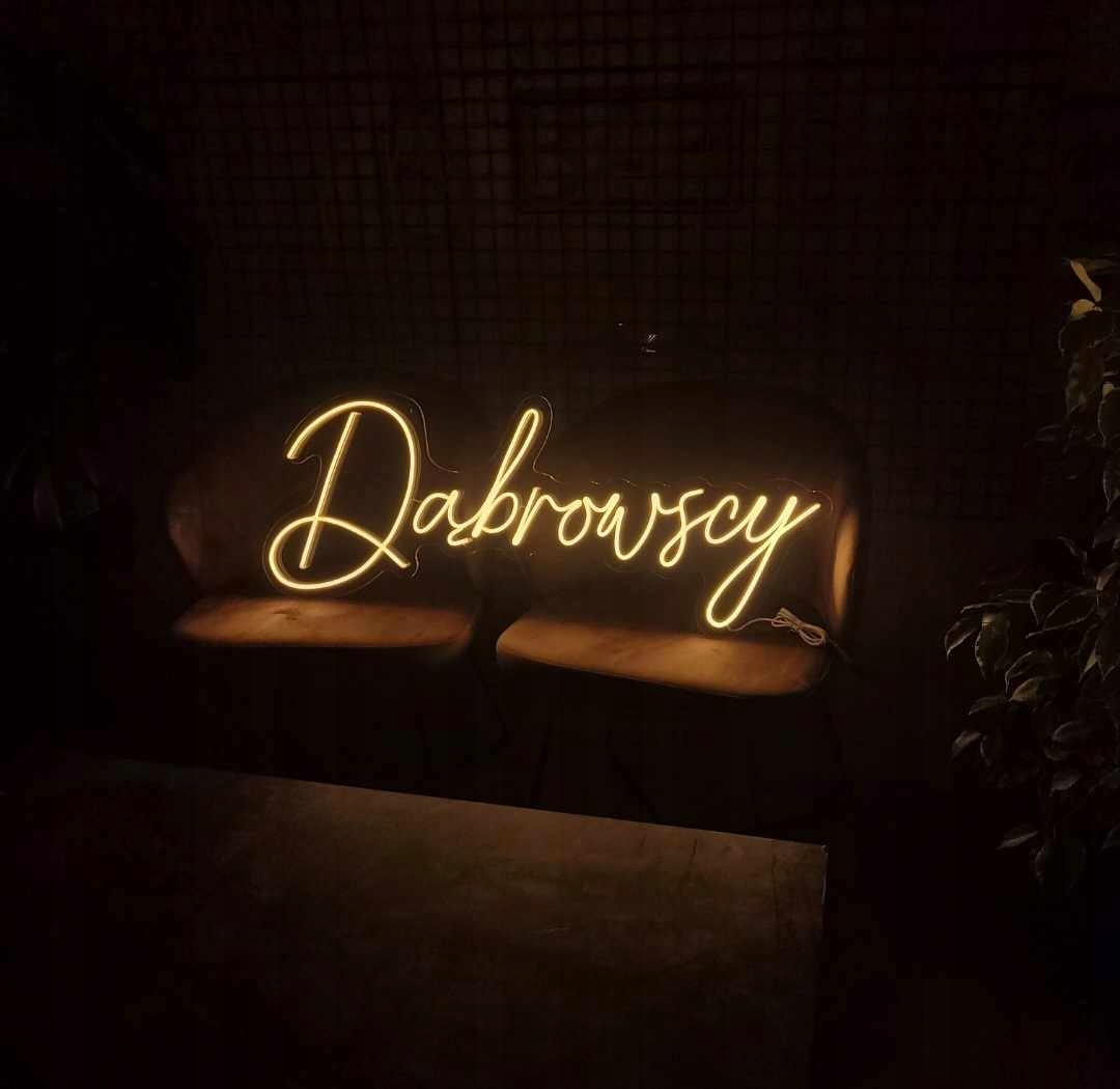 Nazwisko neon ślubny napis ledowy na ślub personalizowany napis LEDOWY LED