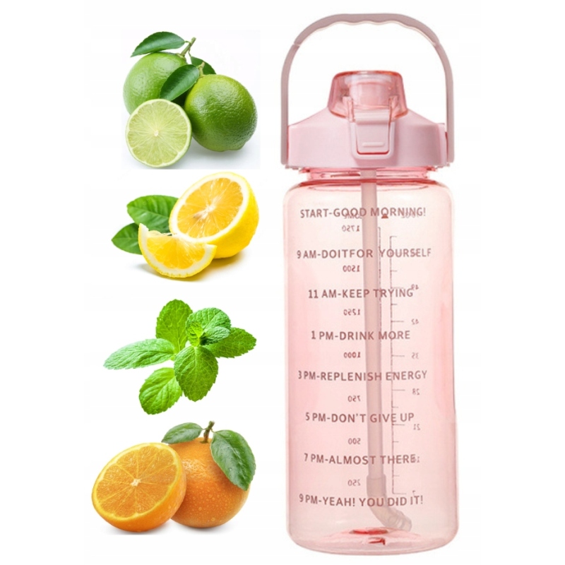 BUTELKA NA WODĘ BIDON Z MIARKĄ MOTYWACYJNA SIŁOWNIA FITNESS 2L + GRATIS!!!