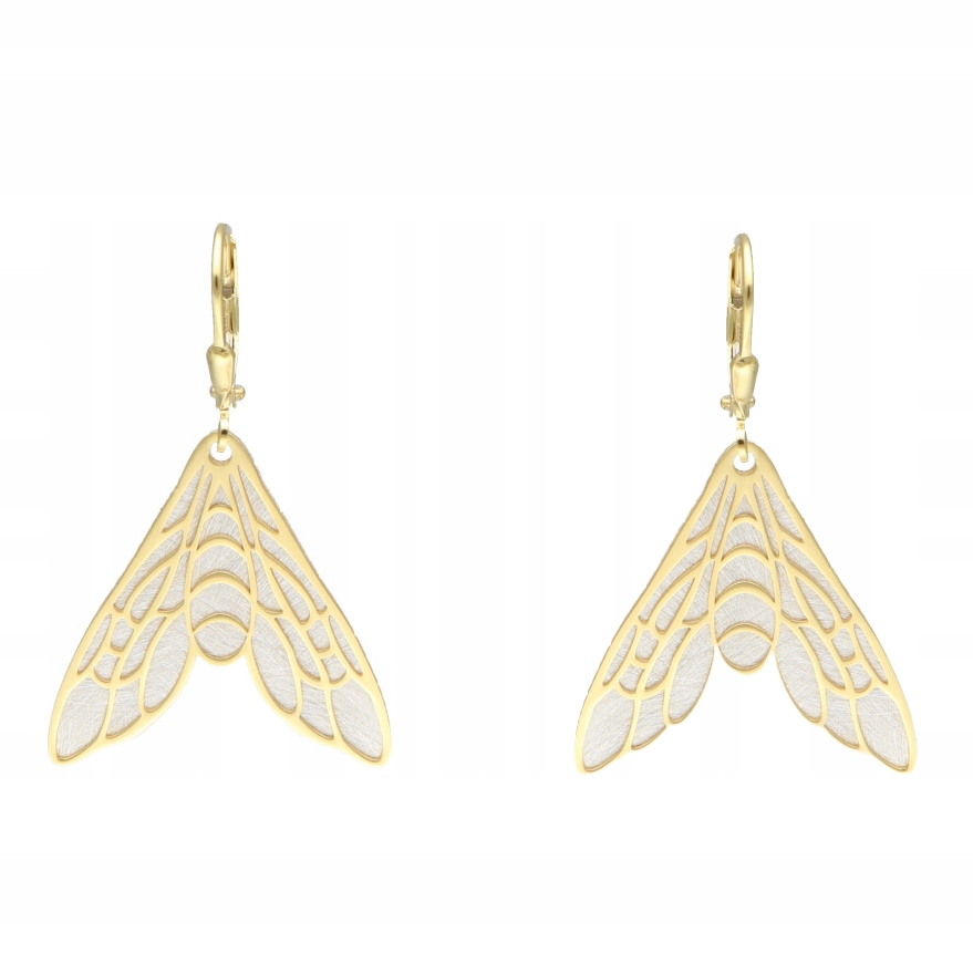 Náušnice můry pozlacené stříbro rhodiované