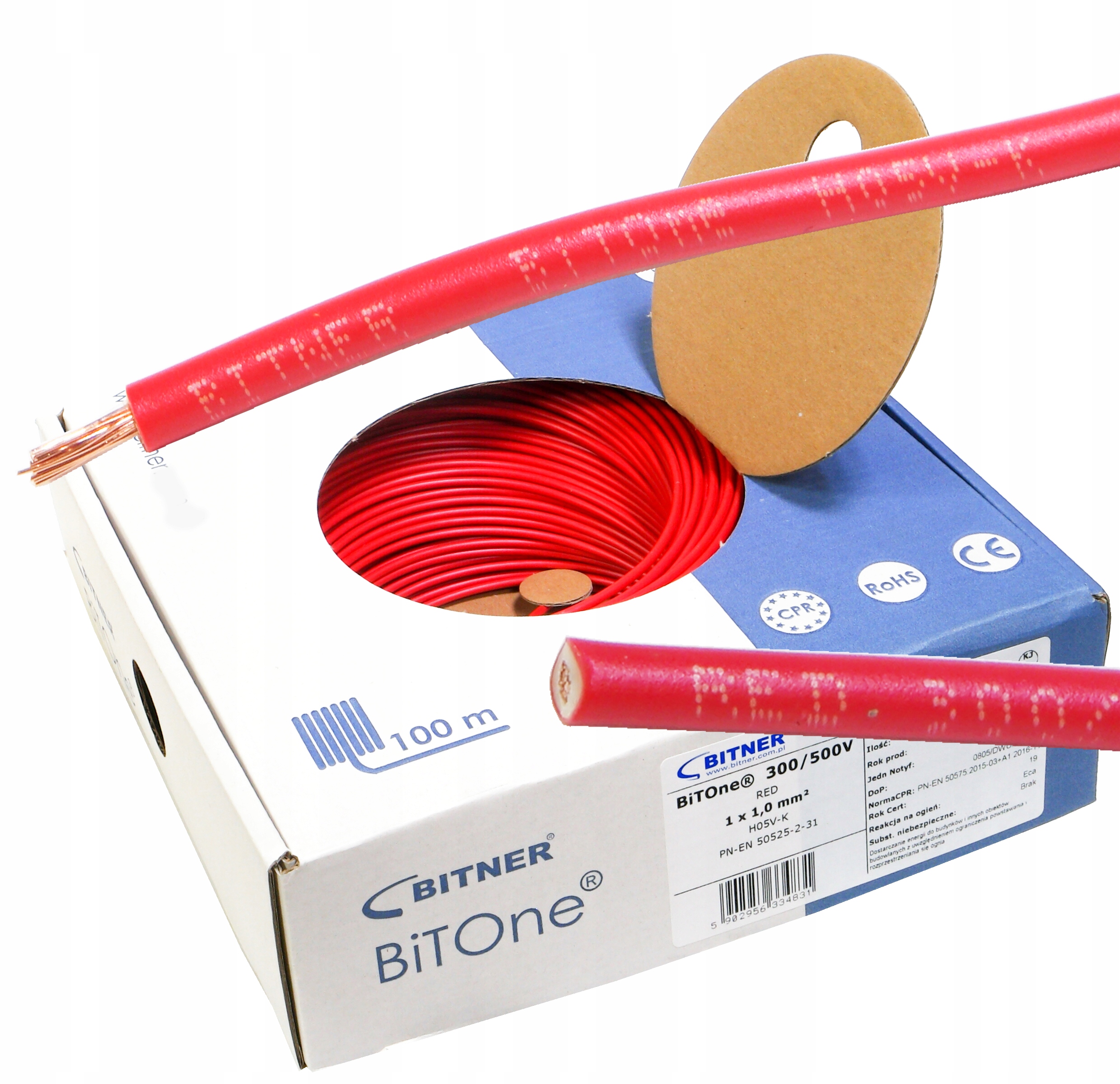 Kabel Lgy 1 červený Bitone 100 m