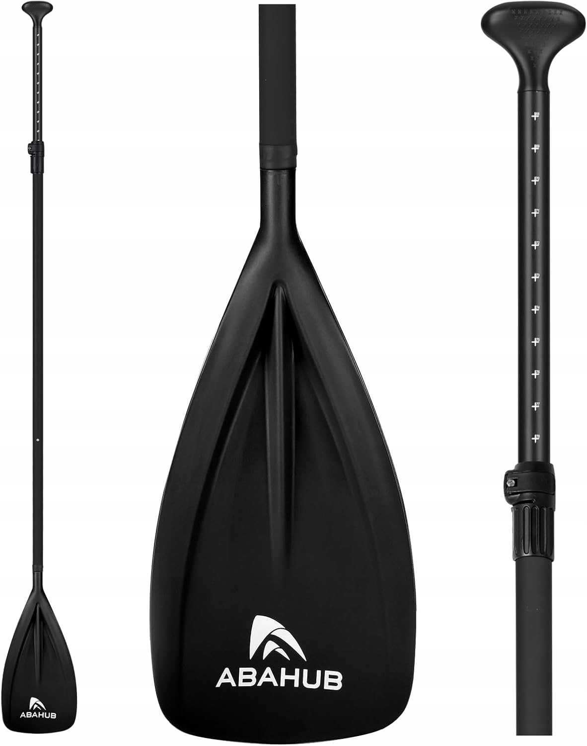 Abahub 3-częściowe wiosło Sup, 173-213 cm, czarne, lekkie