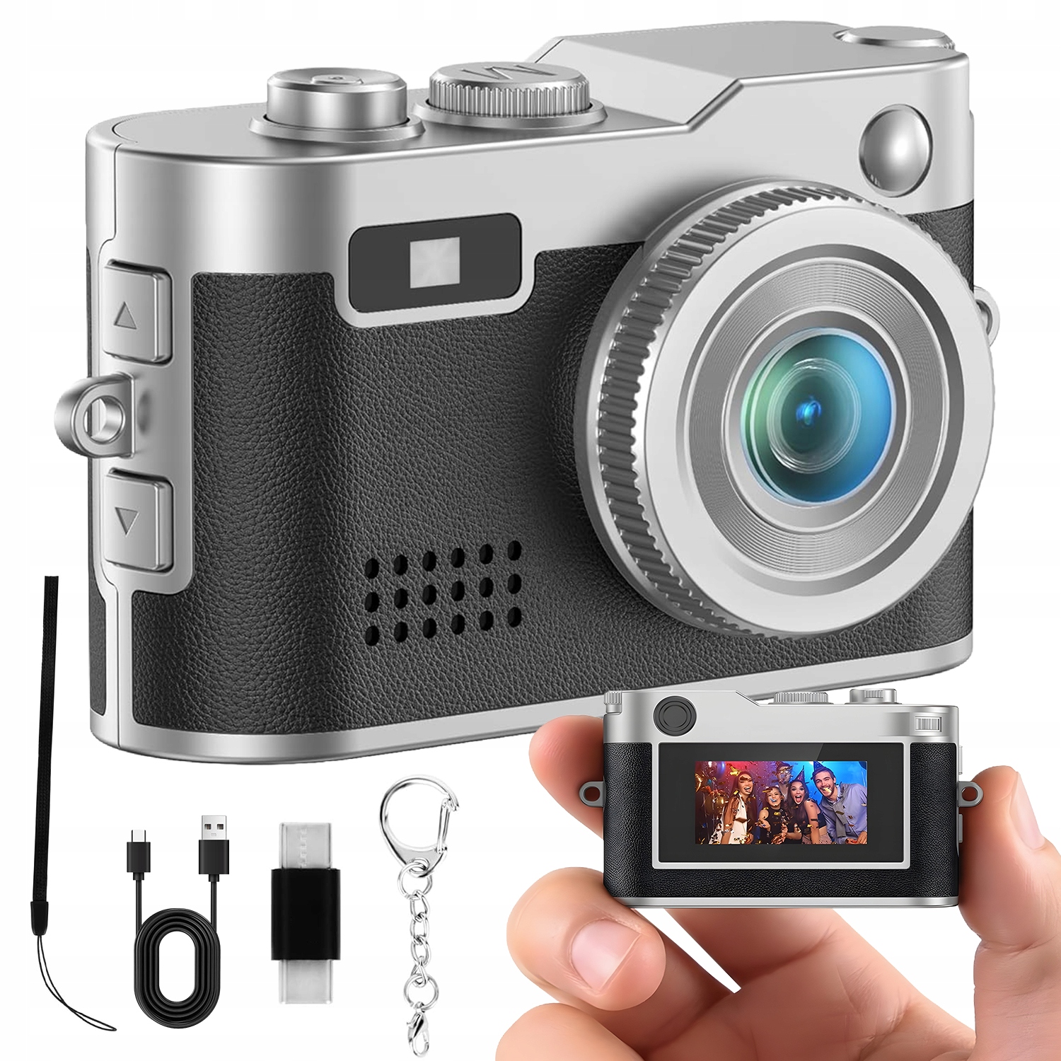 Digitální Retro Kompaktní Fotoaparát 2MP 1080P Led Cmos LCD 0.96" Usb-c