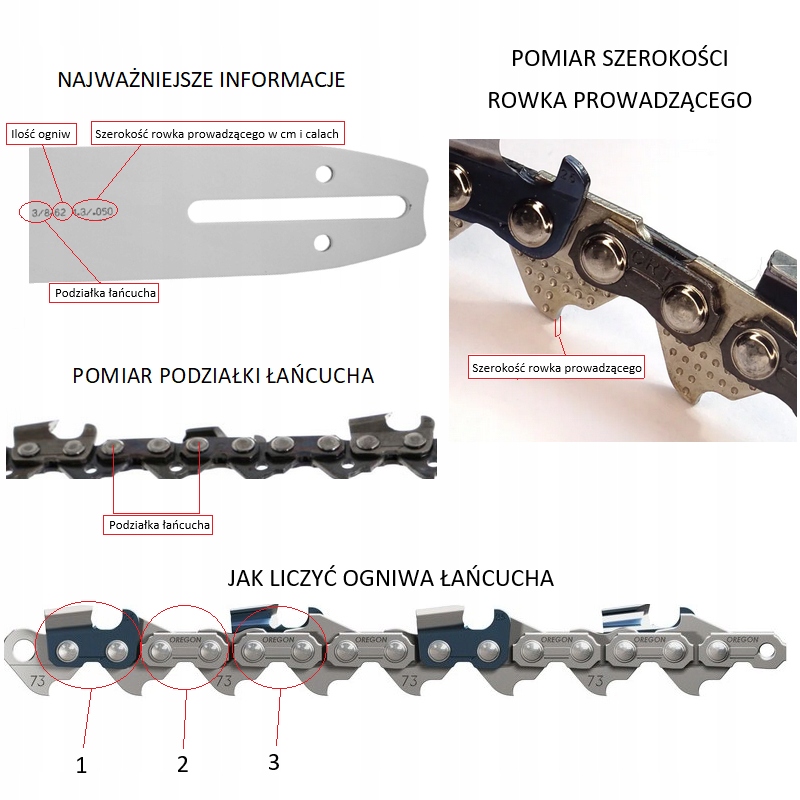 ŁAŃCUCH PIŁY 12'' 45 3/8 1.3MM 30CM DO JONSERED CS2135 CS2137 CS2138 CS2234 Długość 300 mm
