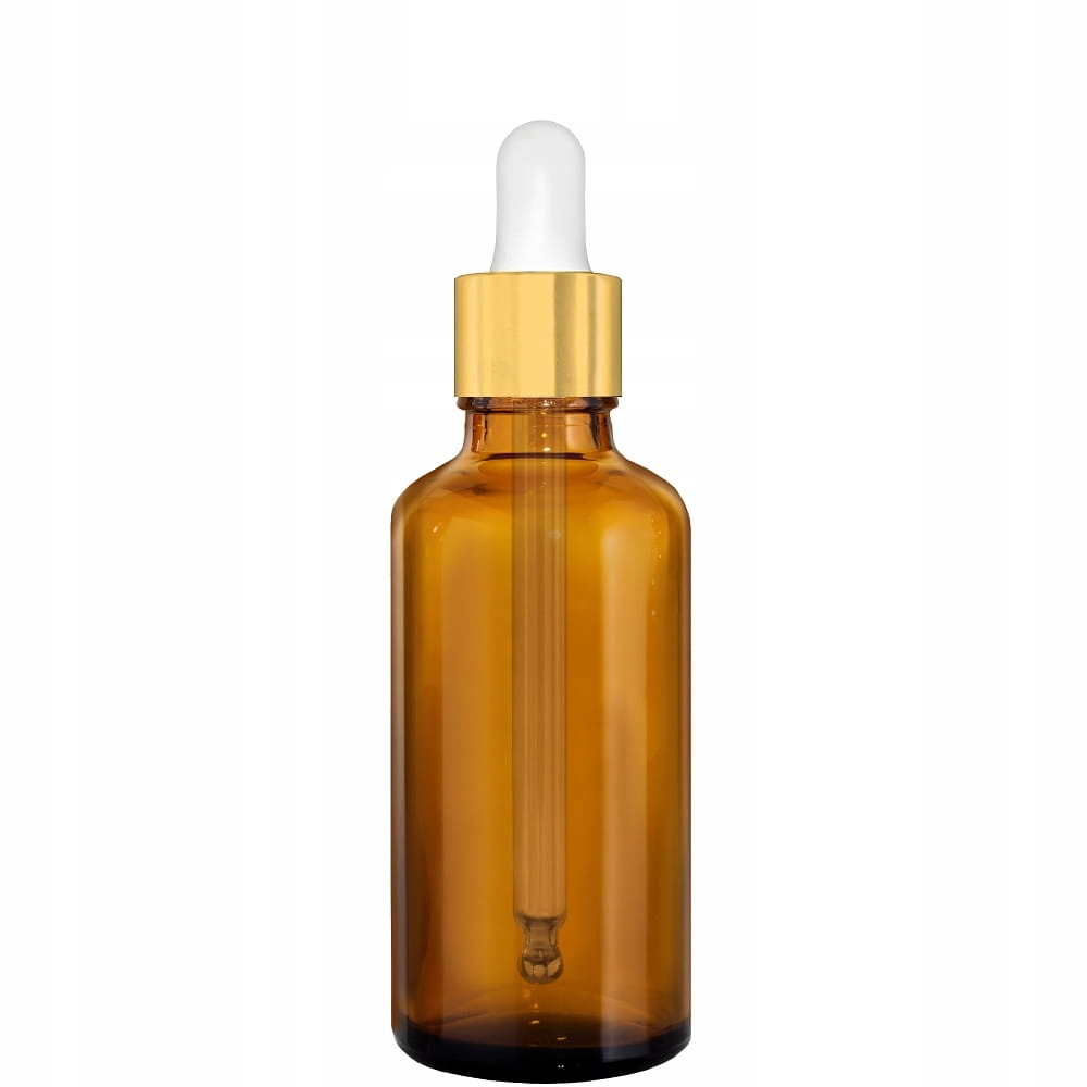 

Butelka Szklana 100ML Brązowa Z Pipetą Złotą Białą