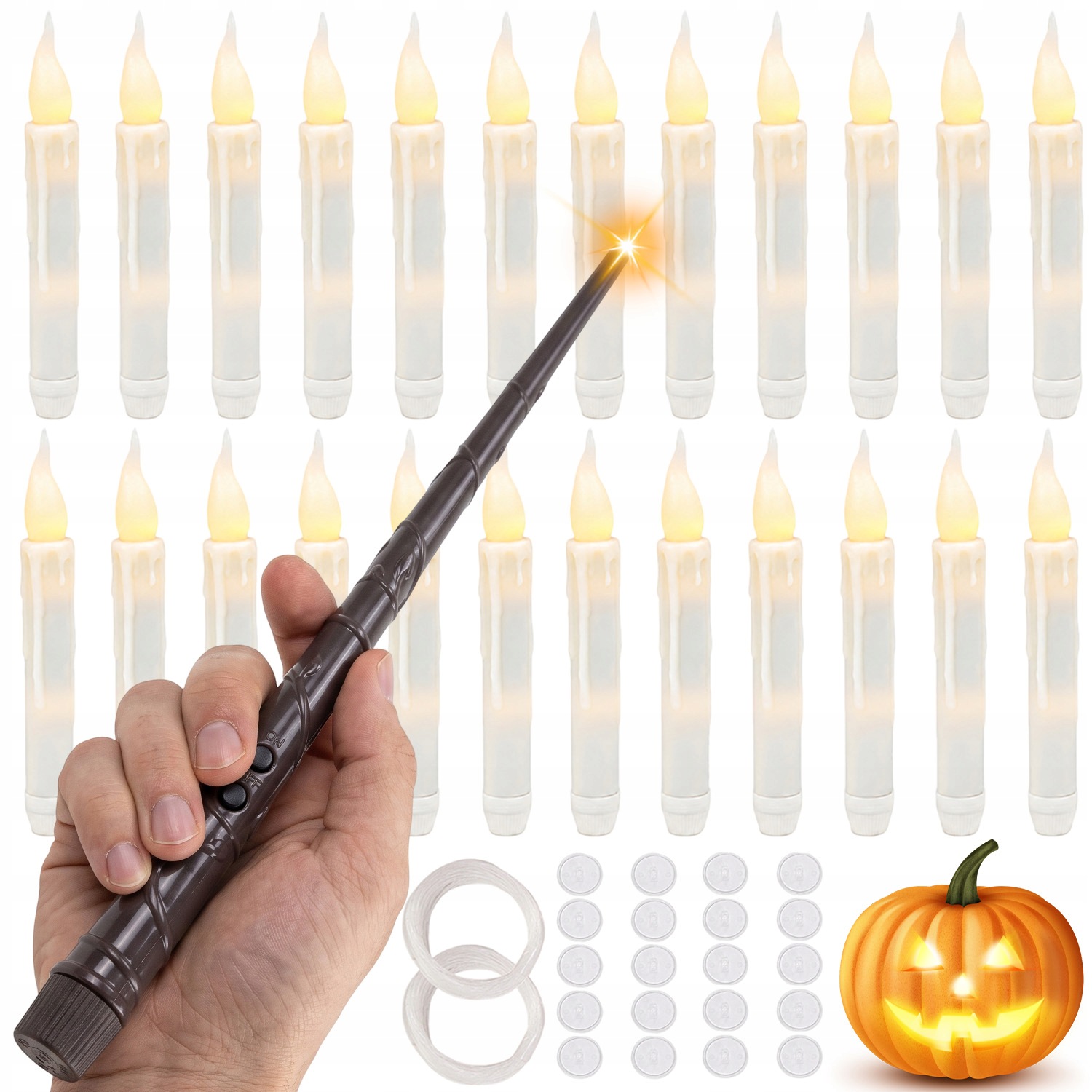 Led Ozdobná Svíčka, Vánoční Svíčka, Sada S Kouzelnou Hůlkou Na Halloween