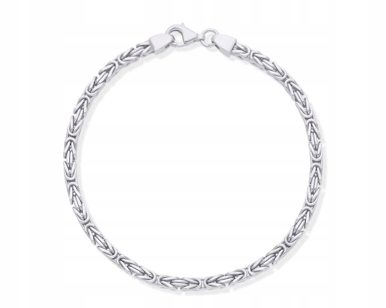 Pánský Náramek Stříbrná královská pletenina ryzost 925, délka 21 cm