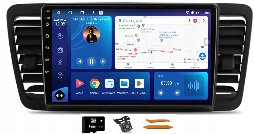 Rádio Android Navigácia Qled Carplay 128GB Lte Gps Subaru Outback 3 03-09