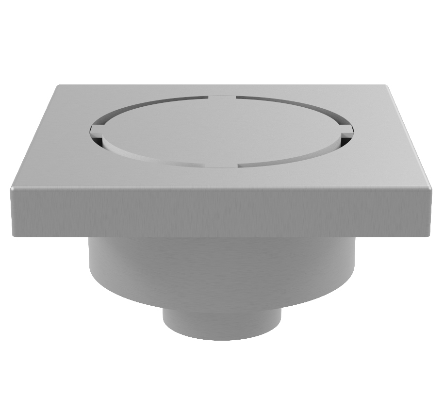 Sociálna odpadová mriežka Nerezová s dolným odtokom, priemyselná