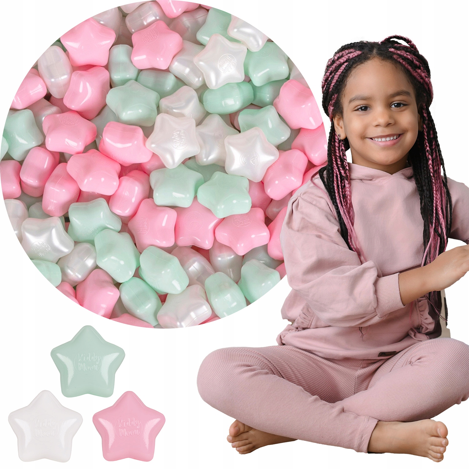 Plastikowe gwiazdki piłeczki DLA DZIECI 200szt 6cm