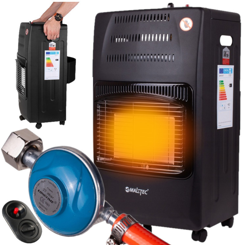 Plynová Pec Na Flaše 13KG Ohrievač Na Plyn Výkon 4200W do 65m2 Reduktor Hadica