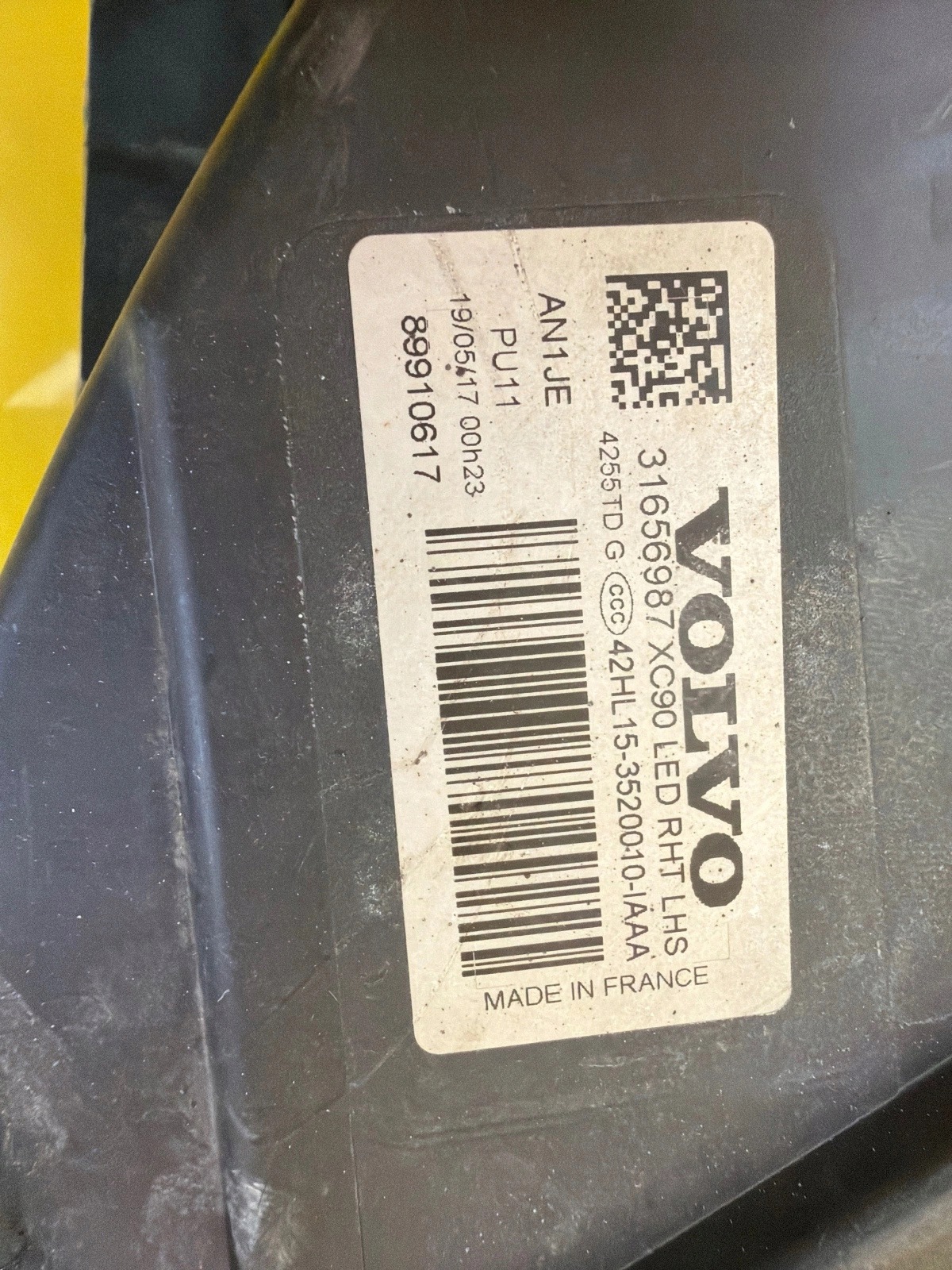 light left front Volvo XC90 Led 31656987