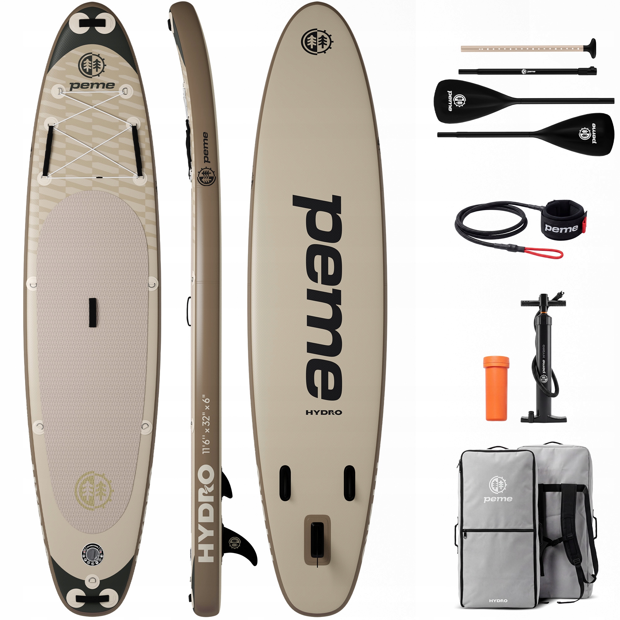 Sup Deska Pompowana Do Pływania Dmuchana 350 Zestaw Wiosło Hydro Peme