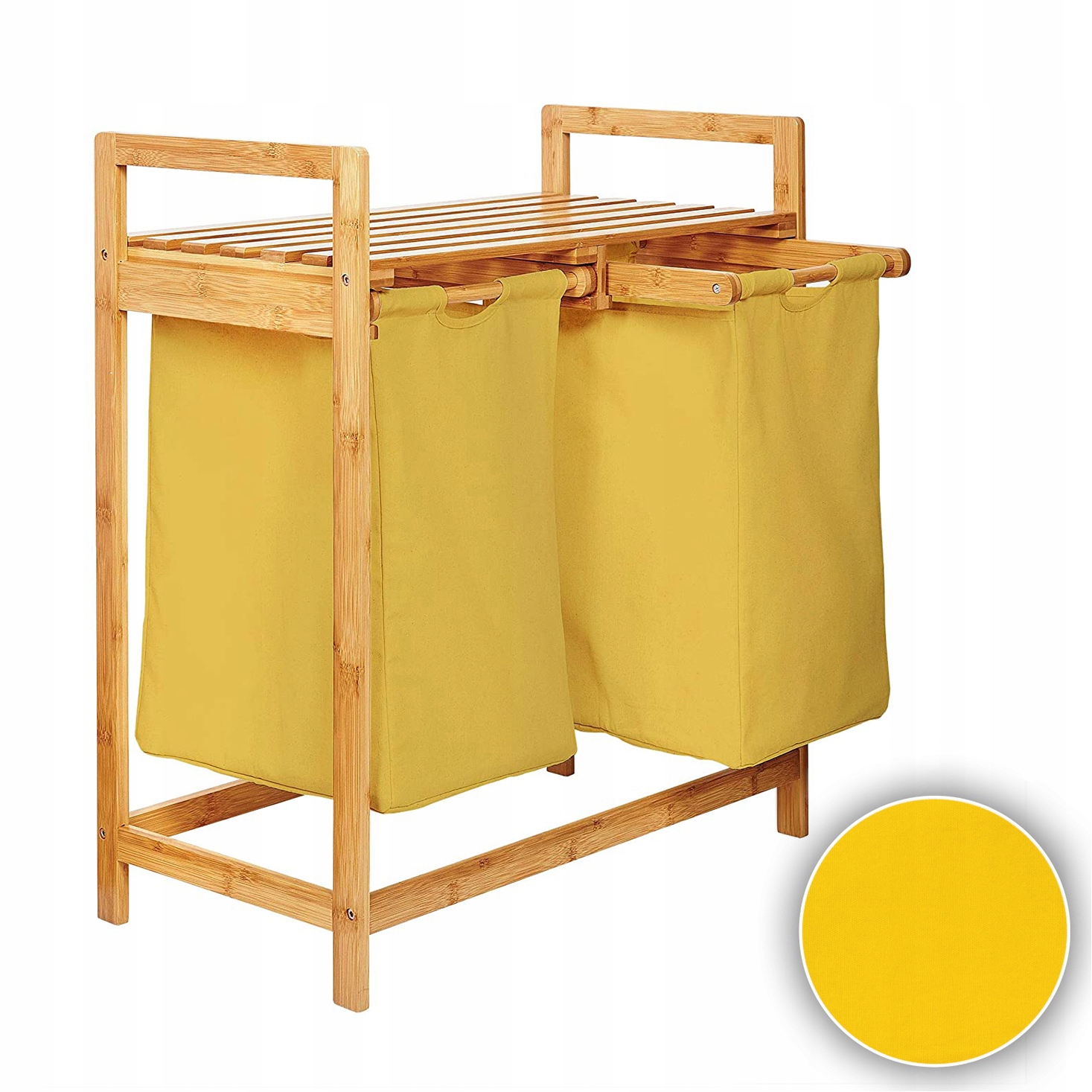 

Bambusowy kosz na pranie, 73 x 64 x 33 cm Żółty