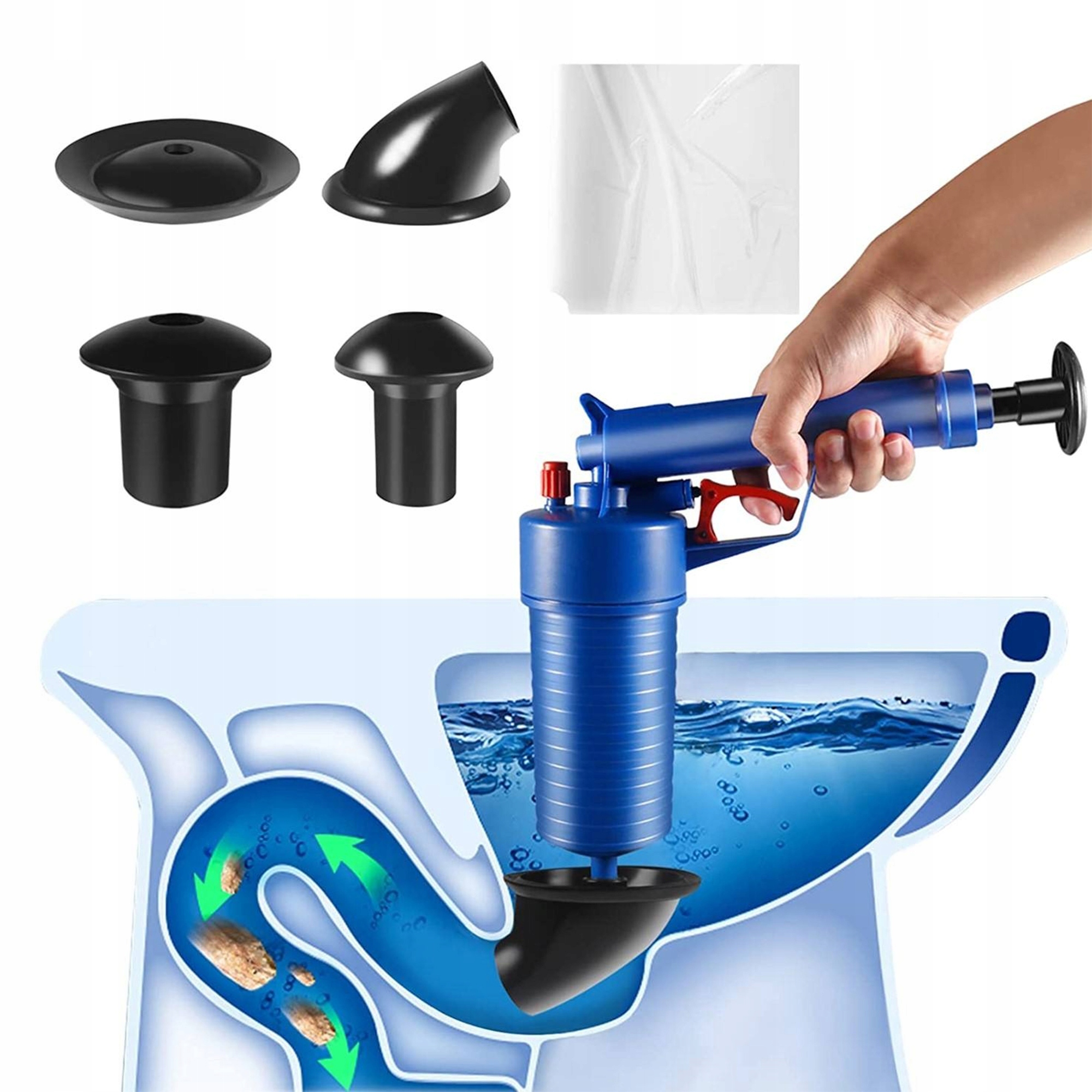 PRZEPYCHACZ TOALET PISTOLET DO UDRAŻNIANIA RUR WC ZLEWU KANALIZACJI KRET