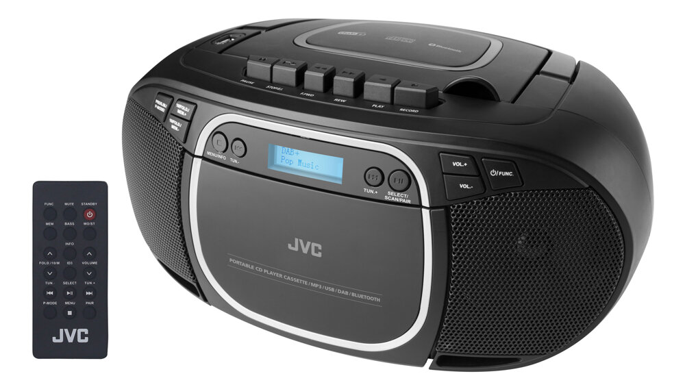 Boombox Síťové rádio Fm Jvc RC-E561B-DAB s přehrávačem CD Dab+