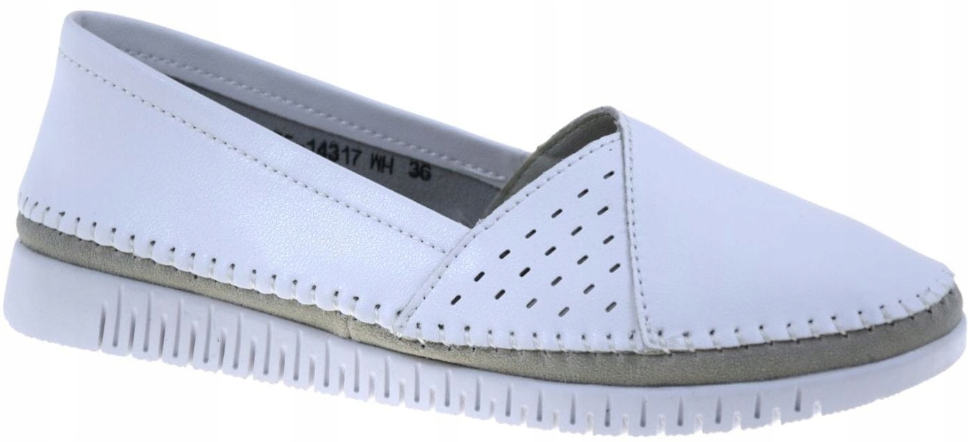 Módní Dámské Mokasíny Bílé Kožené Nové Cambell 25-14317WH VEL.36