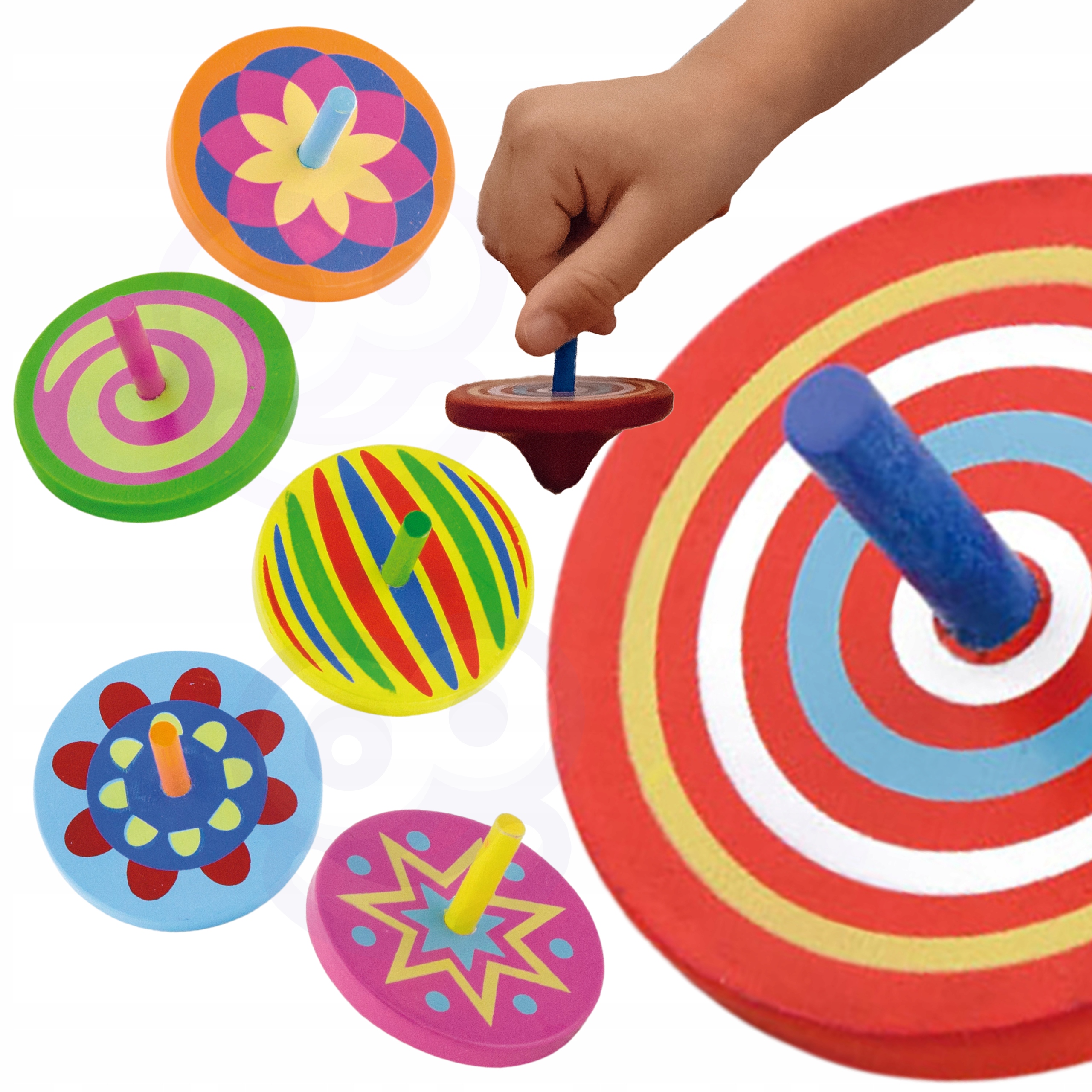 VIGA KOLOROWY BĄCZEK KRĘCIOŁEK DREWNIANY WZORY EKO MONTESSORI OD 3 LAT 1szt