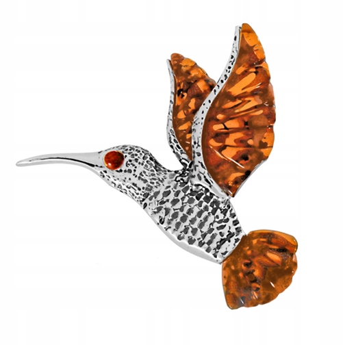 Ptáček přívěsek s Jantarem Stříbro 925 řetízek