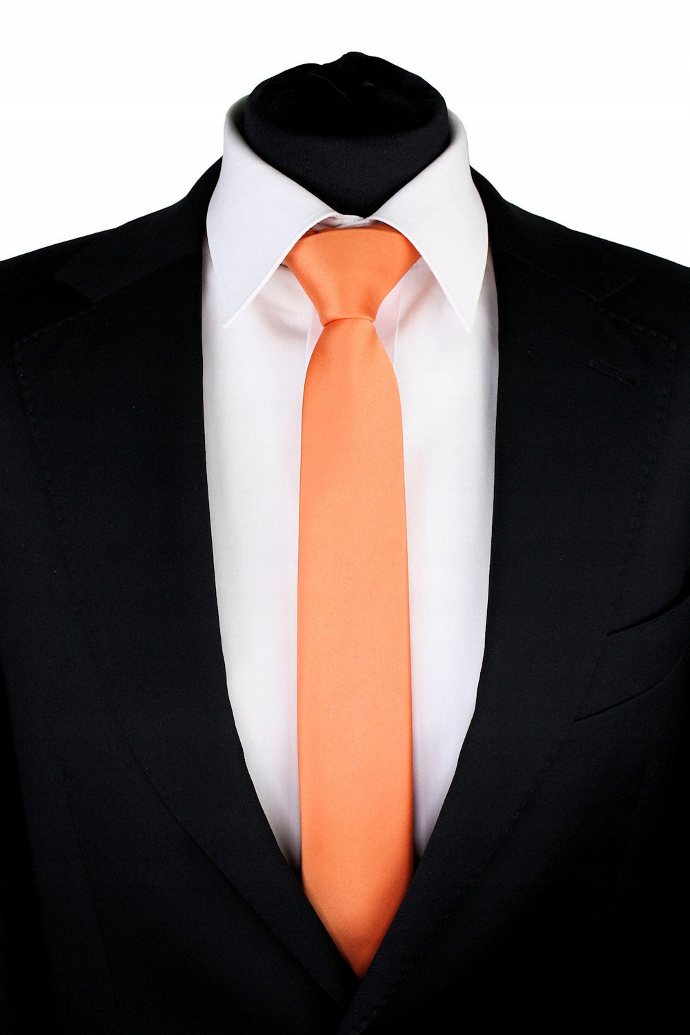 KRAWAT MĘSKI WĄSKI GŁADKI SLIM ŚLEDŹ MORELOWY 5 cm