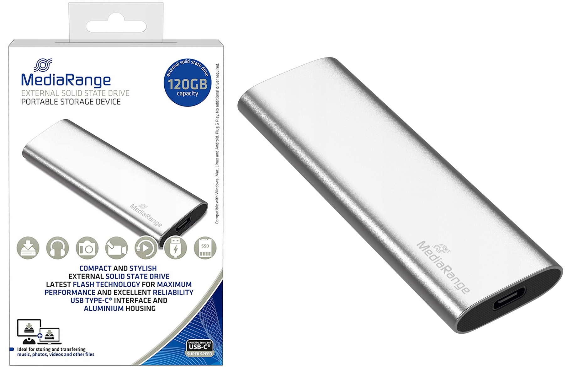 

Dysk Przenośny Ssd 120GB M.2 NVMe 3D 450/420MB/S