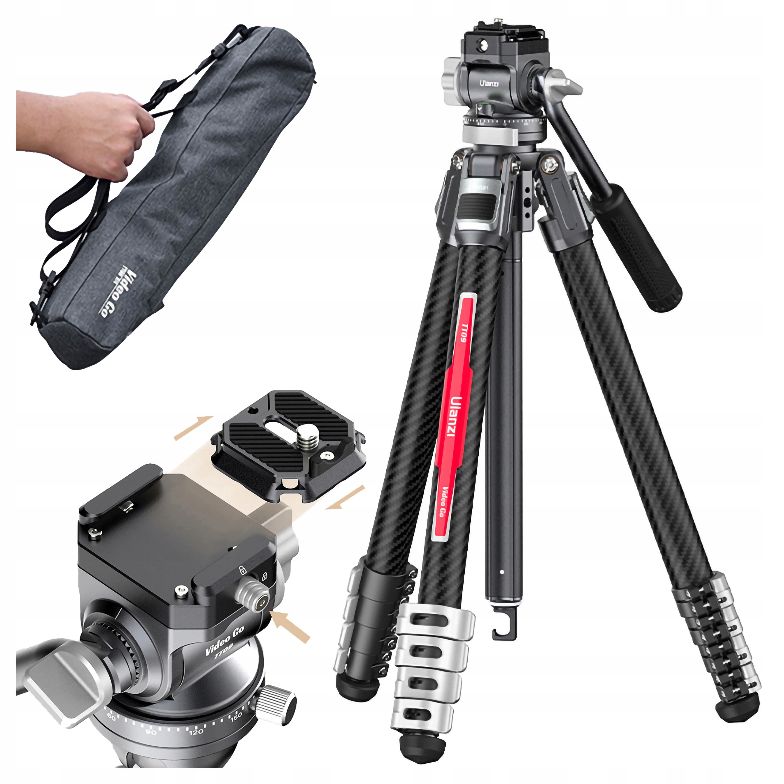 Karbonový fotografický stativ pro zrcadlovku Sony Canon Nikon Fuji Taška