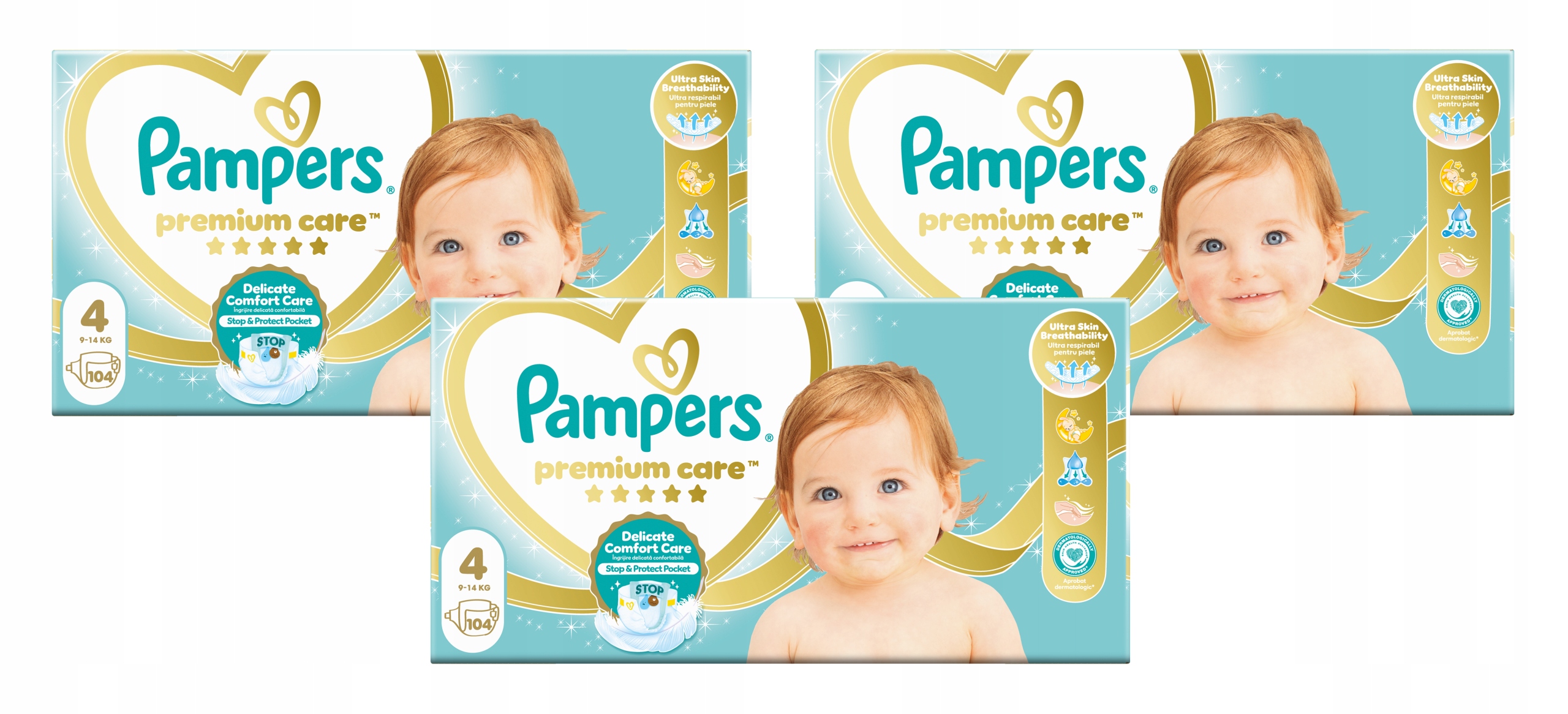 Pampers Premium Care размер 4 9-14 кг 312 шт. Подгузники