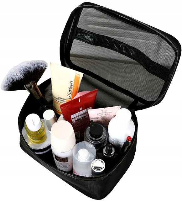 Kosmetyczka na kosmetyki czarna wodoodporna torba siateczka Marka Edibazzar