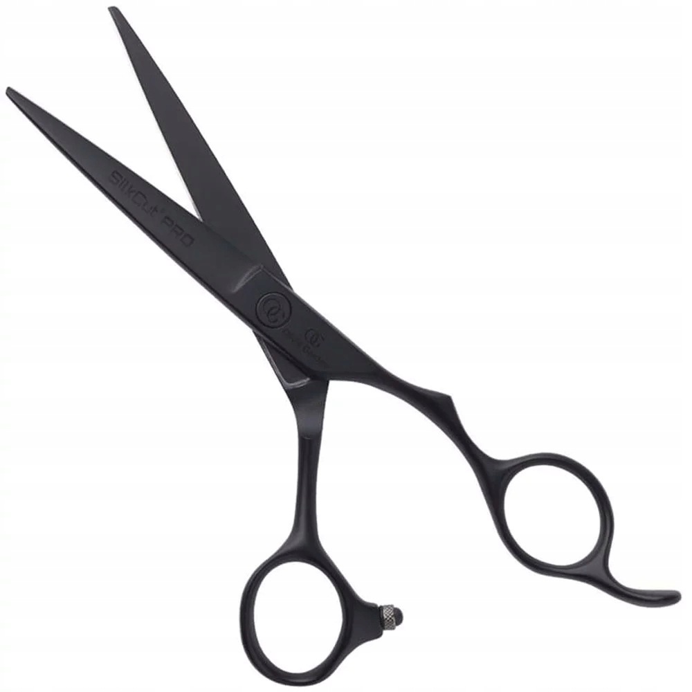 Olivia Garden SilkCut Pro Black Mat Kadeřnické nůžky černé matné 6,5"