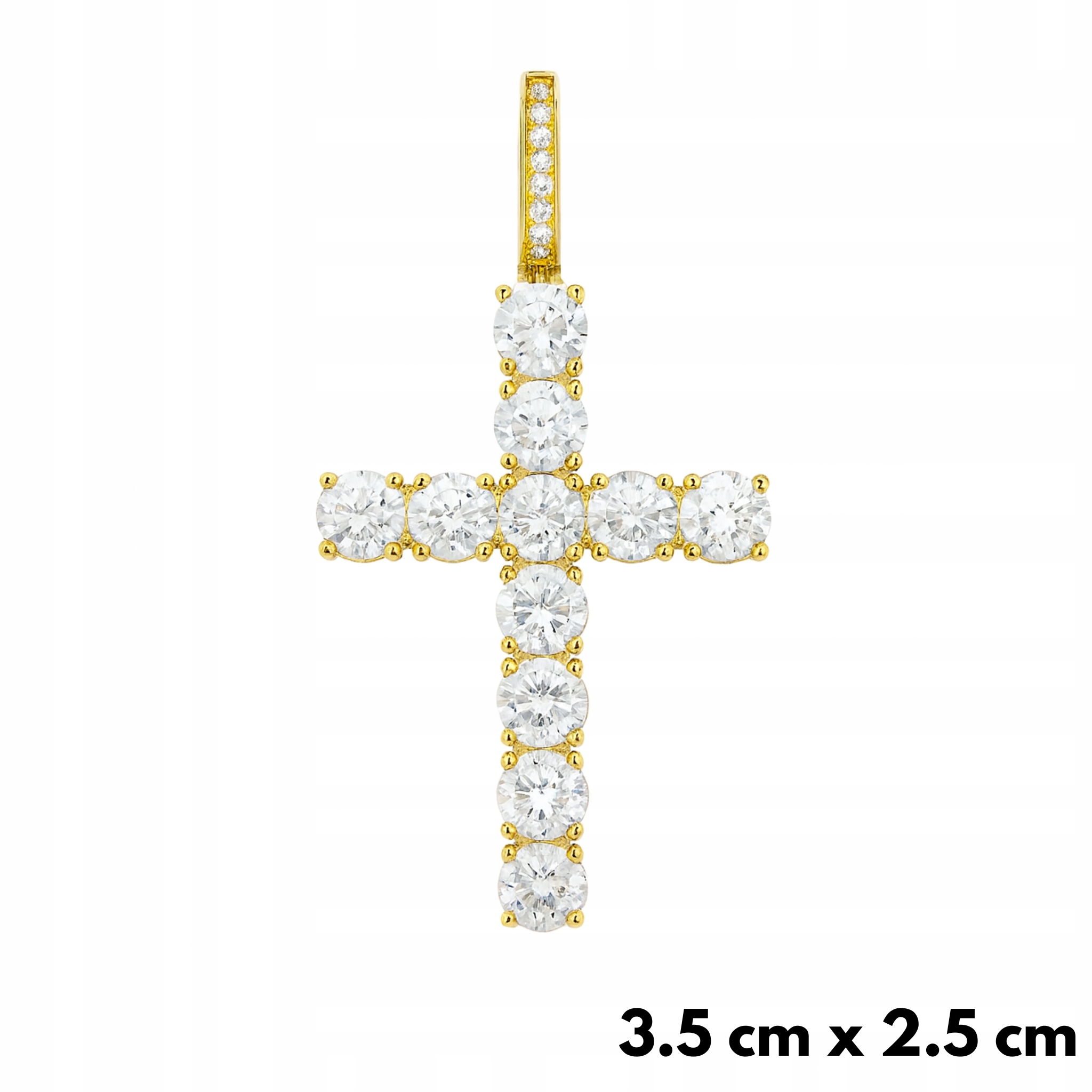 Přívěsek Crystal Cross Zlatý Kříž Pánský Zirkony Metini Pozlacený