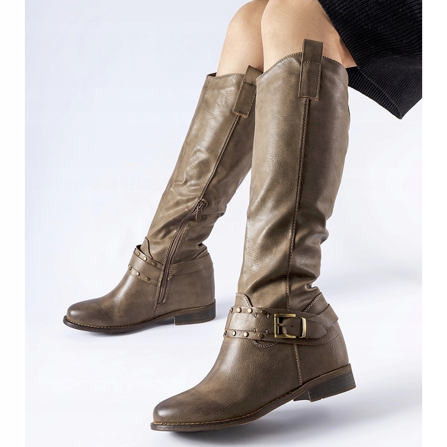 Brązowe Skóra ekologiczna Buty Kozaki r.37 Oryginalne opakowanie producenta pudełko