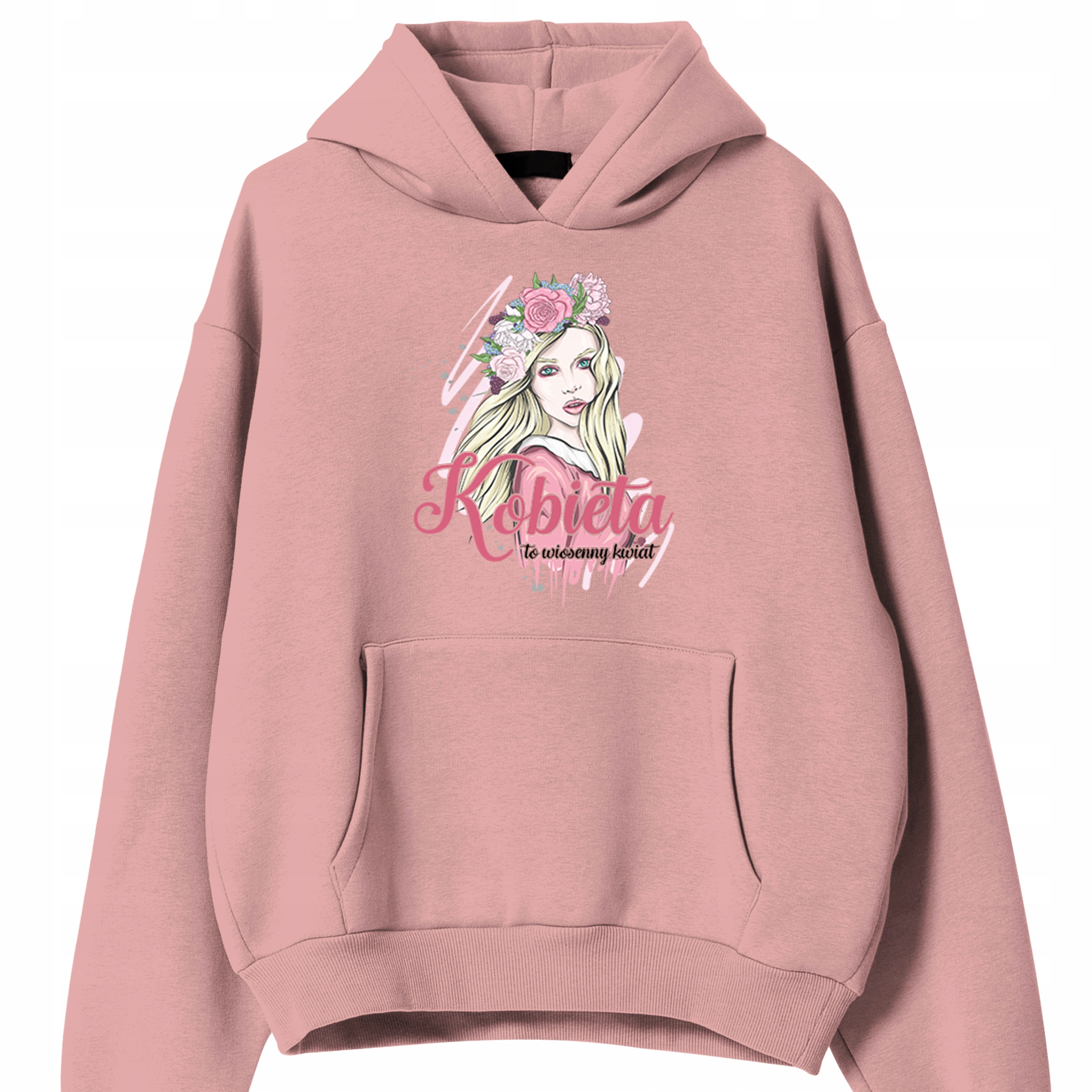 Mikina Růžová Kapuce jako Dárek na jaro Žena Je Jarní Květina M