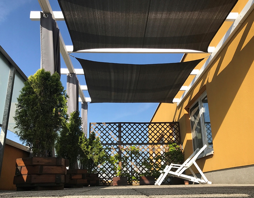 ŻAGIEL PRZECIWSŁONECZNY OGRODOWY TARASOWY BARDZO MOCNY SUNSHADE HDPE 4x4 Marka Sun Shade