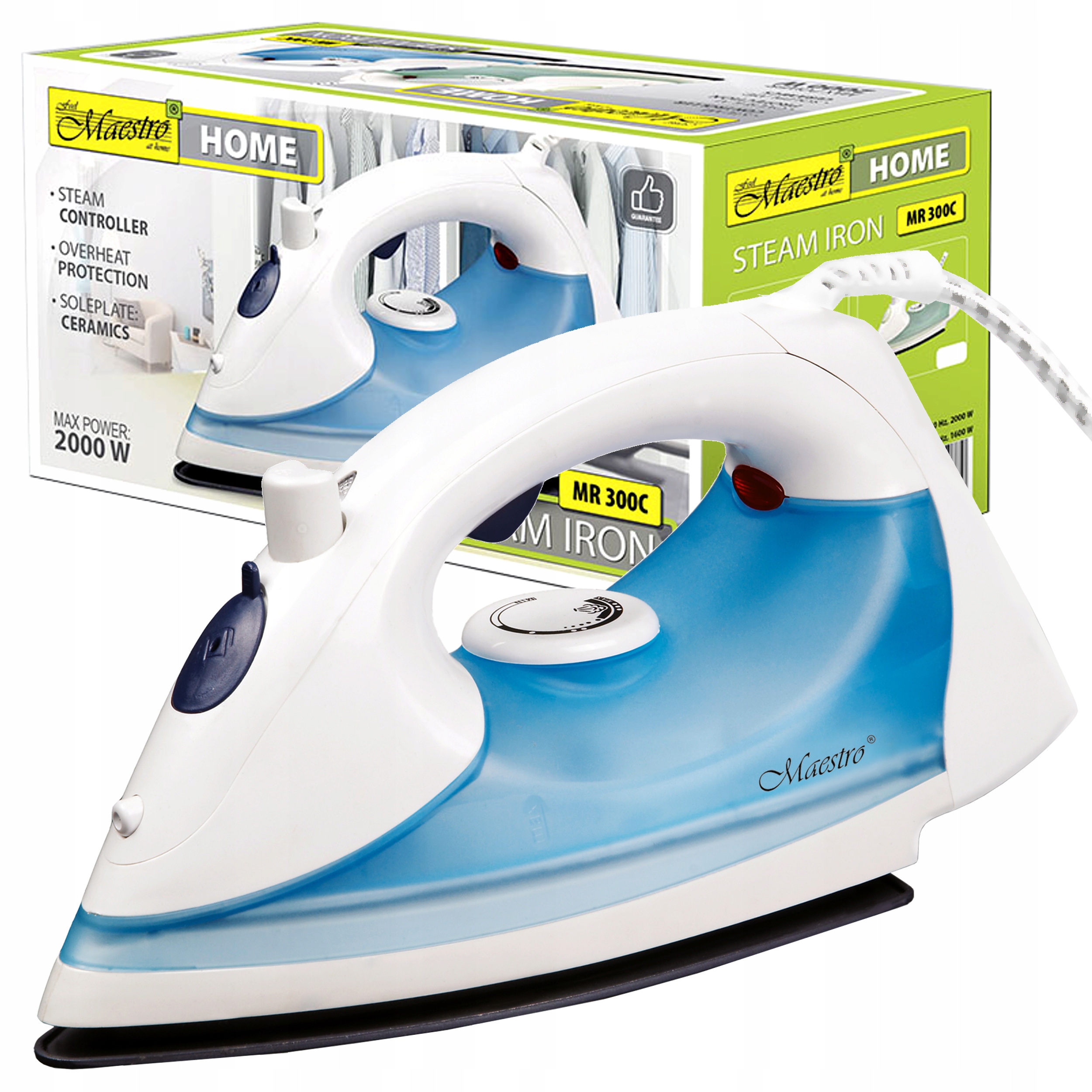 

Żelazko Parowe Podróżne Ceramiczna Stopa 1600W